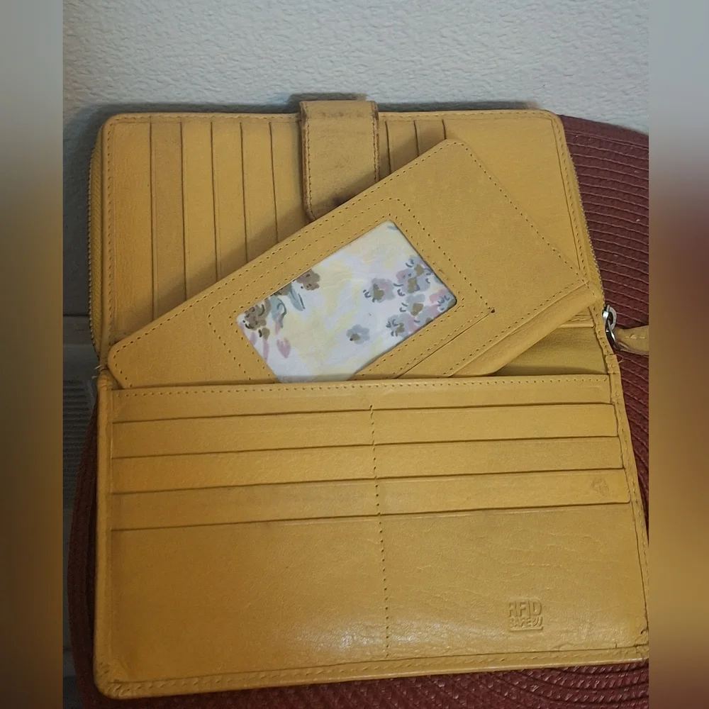 Yellow  And Floral Women's Wallet